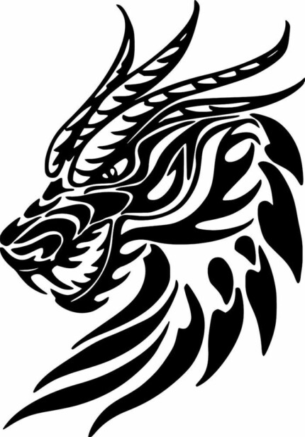 Dragon Die Cut  Animal Tribal Decals  03