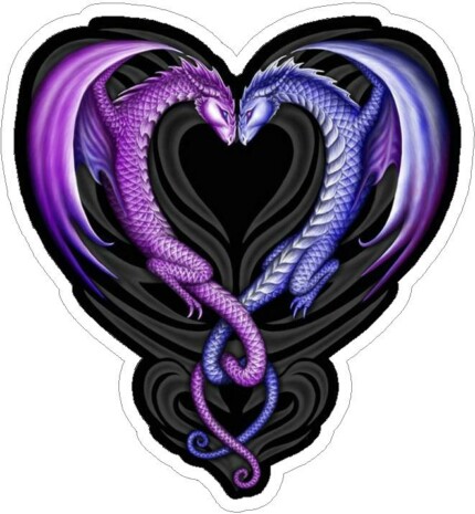 dragon heart love sticker