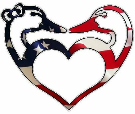 Duck Hunting LOVE Sticker 2 FILLS Flag USA