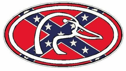 Duck Hunting Oval Decal 66 - Flag Rebel
