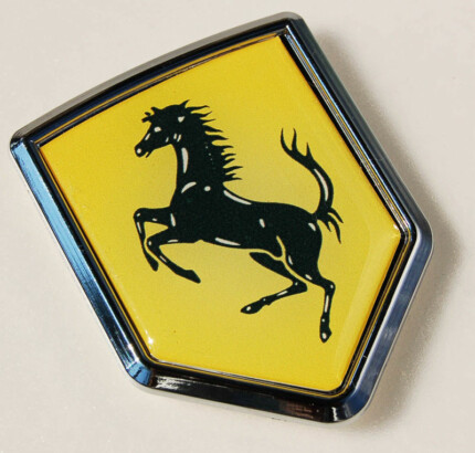 Ferrari Flag Crest Car Chrome Emblem 3D Decal Sticker