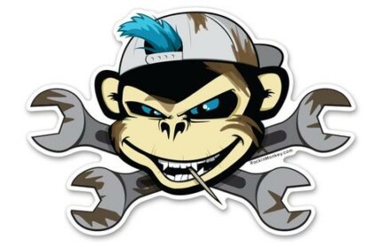 Greasy-Wrench-Monkey-with-Toothpick-Sticker