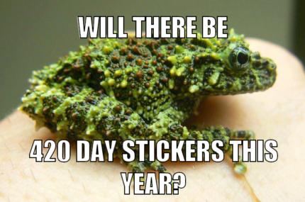 green 420 toad sticker