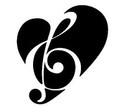 heart with music note sticker decal 3