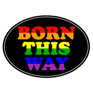 LGBT BORN THIS WAY OVAL STICKER