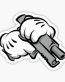 mickey hands gun sticker
