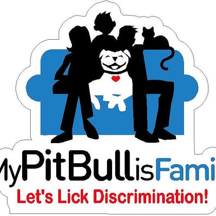 my pitbull is family sticker 2