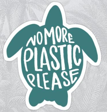 No More Plastic Please Sea Turtle Sticker