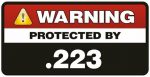 Protected by 223 Funny Warning Sticker Set