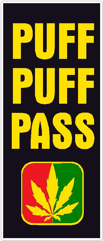 puff puff pass weed sticker RASTA