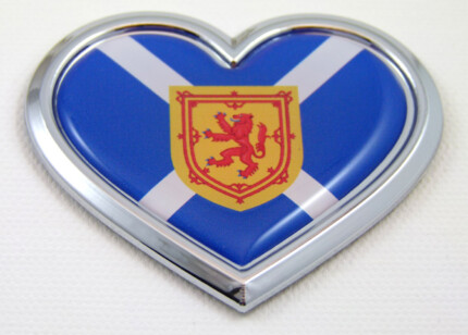 Scotland HEART Chrome 3D Adhesive Emblem