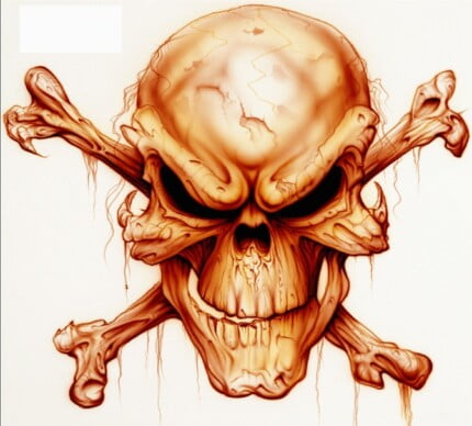 Skull and Bones Digtial Color Decal