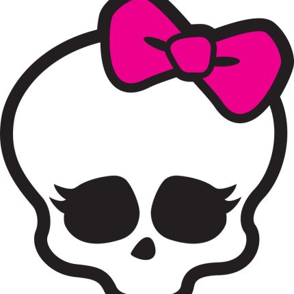 skull monster with bow color sticker