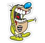 Stimpy Zombie Sticker