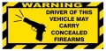 warning driver concealed firearms sticker