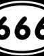 666 FUNNY OVAL STICKER