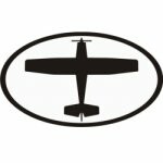 Aircraft Clipart Diecut OVAL Decal 25