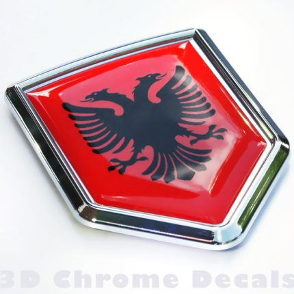 Albania Flag Car Chrome Emblem 3D Decal Sticker