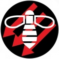 anti-fascist bee round sticker