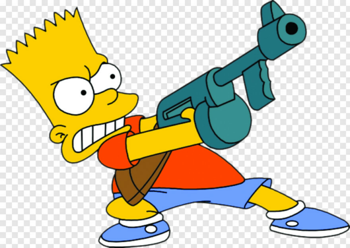 bart-simpson-WITH A MACHINE GUN STICKER