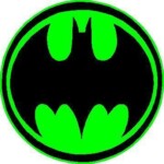 Bat Logo Round Green and Black Sticker