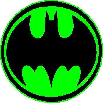 Bat Logo Round Green and Black Sticker