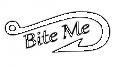 bite me fish hook fishing decal