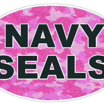 CAMO PINK OVAL NAVY SEALS DECAL