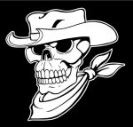 Cowboy Western Skull Vinyl Decal