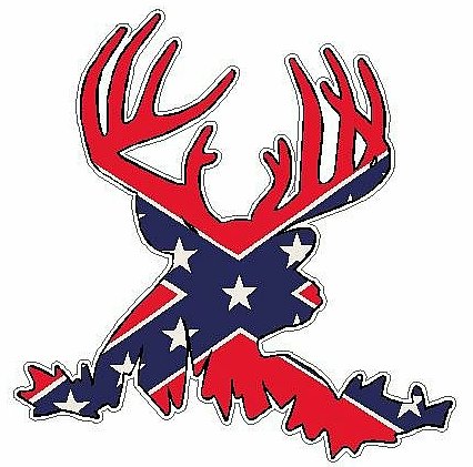 Deer Head Decal 55 - Flag Rebel