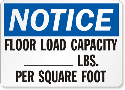 Floor Load Capacity Notice Sign 4