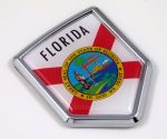 florida US state flag domed chrome emblem car badge decal