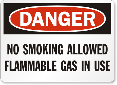 Gas No Smoking Danger Sign 2