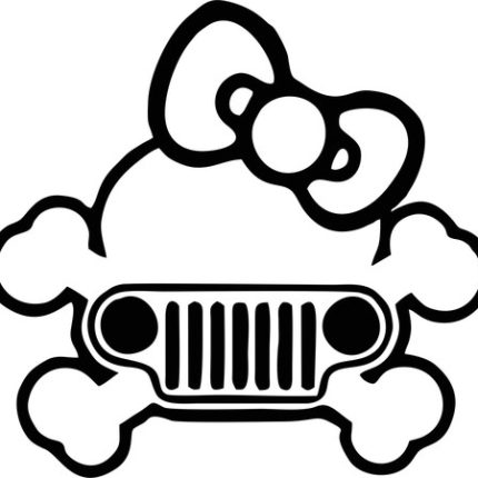 Jeep Kitty Skull Jeep Decal