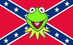 Kermit with Rebel Southern Confederate Flag Sticker