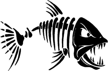 Mad Fish Bones DieCut Decal