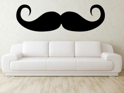 Mustache Wall Art PHOTO (with couch) Sticker