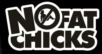 NO FAT CHICKS B&W STICKER