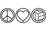 Peace Love Volleyball Decal Vinyl Sticker