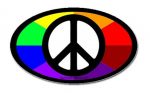 Peace Rainbow Oval Sticker