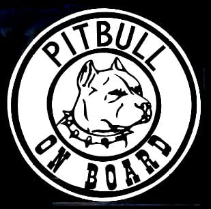 Pitbull On Board Window Decal