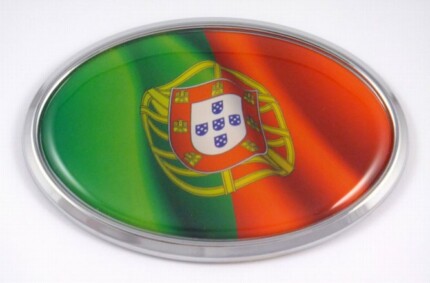 Portugal Oval  Flag 3D Chrome Emblem