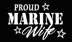 PROUD Military Stickers MARINE WIFE