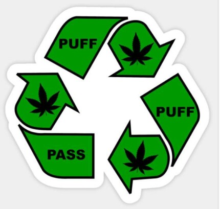 Puff Puff Pass Recycle Sticker