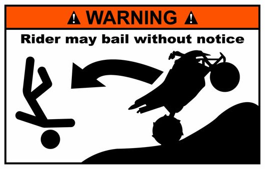 Quad Funny Warning Sticker 5