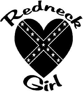 Redneck Love Rebel Flag Girl Die Cut Decal