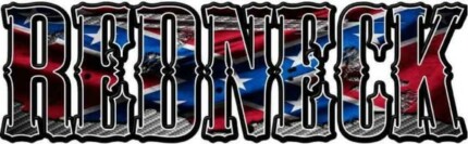 redneck with carbon fiber and rebel flag fill sticker