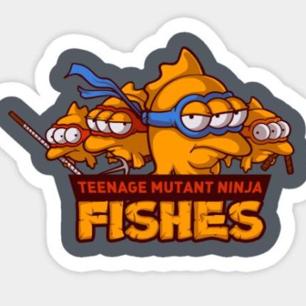 SIMPSON Teenage mutant ninja fishes Sticker