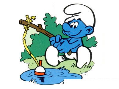 Smurf Fishing Color Decal