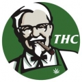 THC KFC funny round weed sticker